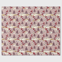 Papel De Regalo Cozy Winter Village Wrapping Paper