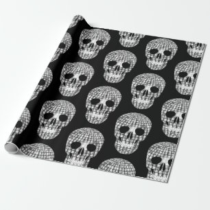 Papel De Regalo cráneo de bola espejo disco de halloween