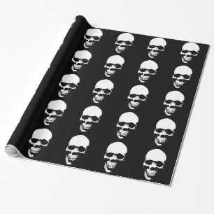 Papel De Regalo Cráneo de Paro Blanco