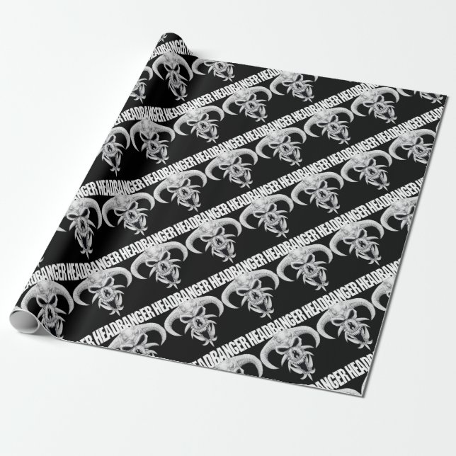 Papel De Regalo Cráneo del Headbanger (Desenrollado)