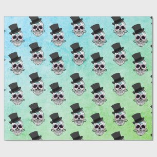 Papel De Regalo Cráneo del sombrero de copa de Dia De Los Muertos