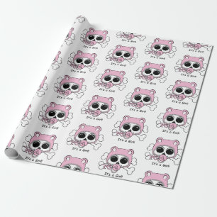Papel De Regalo Cráneo lindo de la niña