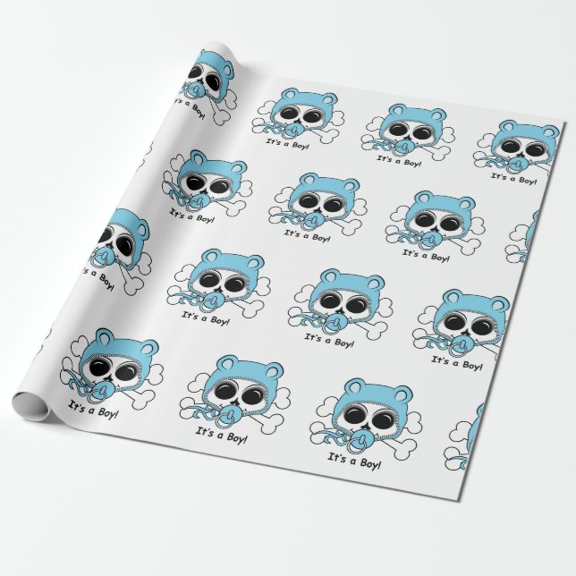Papel De Regalo Cráneo lindo del bebé (Desenrollado)