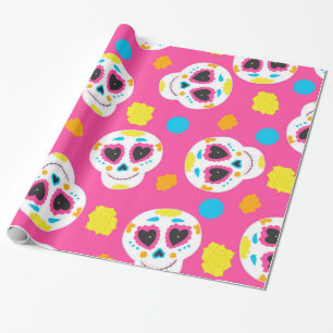 Papel De Regalo Cráneo retro del azúcar