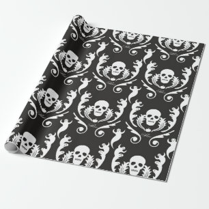 Papel De Regalo Cráneo y damasco de los fantasmas