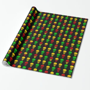 Papel De Regalo Cráneos de Rasta