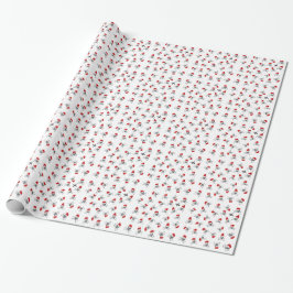 Papel De Regalo Cráneos del pirata del navidad en blanco