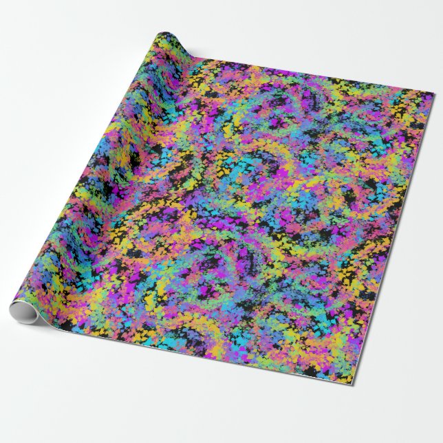 Papel De Regalo crayón derretido multicolor : (Desenrollado)