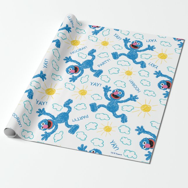 Papel De Regalo Crayon Grover Sunshine Pattern (Desenrollado)