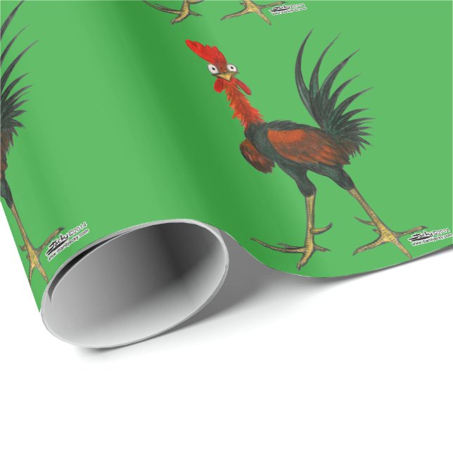 Papel De Regalo Crazy Rooster (Esquina del rollo)