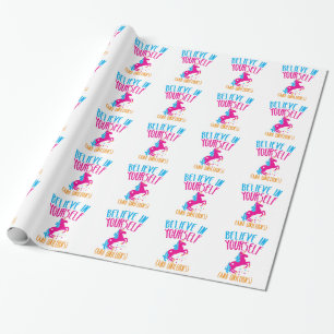 Papel De Regalo Crea en sí mismo (y unicornios)