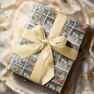 Papel De Regalo Crea tu propia cuadrícula personalizada de 4 fotos