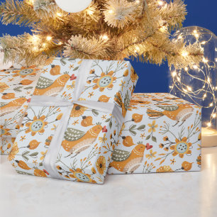 Papel De Regalo Crea tu Propia Elección de Color Aves de Arte Popu