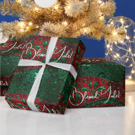 Papel De Regalo Crea tu propio acebo rojo verde aterciopelado de Y