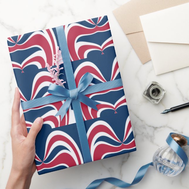 Papel De Regalo Crea tu propio azul rojo y blanco (Regalar)