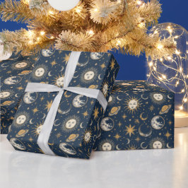 Papel De Regalo Crea tu propio Celeste Blanco Azul Oro