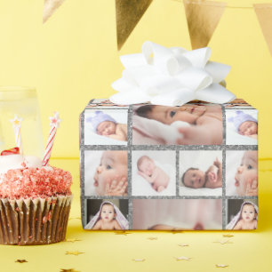 Papel De Regalo Crea tu propio collage de 6 fotos con brillo plate