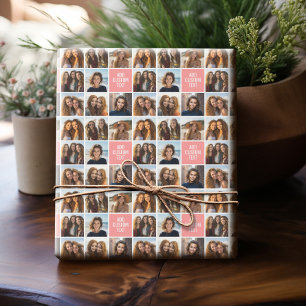 Papel De Regalo Crea tu propio collage de 8 fotos con monograma pe