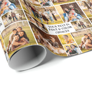 Papel De Regalo Crea tu propio collage de 8 fotos y texto único