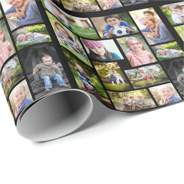 Papel De Regalo Crea tu propio collage de varias fotos (Esquina del rollo)