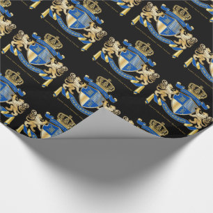 Papel De Regalo Crea tu propio emblema de León Azul de Oro de Escu