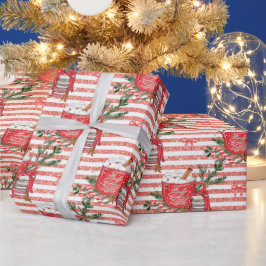 Papel De Regalo Crea tu propio frío fuera de las franjas rojas de 