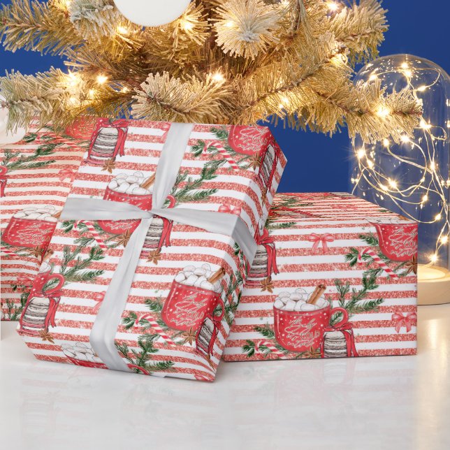 Papel De Regalo Crea tu propio frío fuera de las franjas rojas de  (Vacaciones)