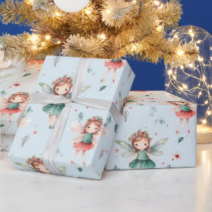 Papel De Regalo Crea Tu Propio Hada del Día Festivo Azul