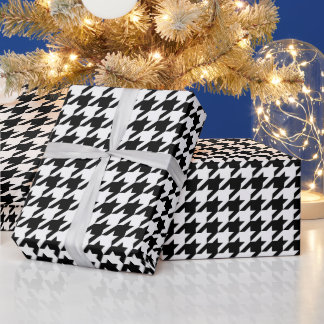 Papel De Regalo Crea tu propio houndstooth blanco