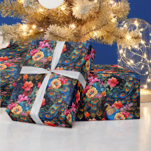Papel De Regalo Crea Tu Propio Jardín de Pavos Reales Exóticos