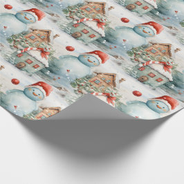 Papel De Regalo Crea tu propio pueblo gigante de Snowman