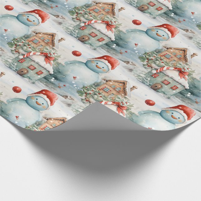 Papel De Regalo Crea tu propio pueblo gigante de Snowman (Esquina)