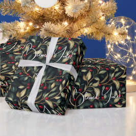 Papel De Regalo Crea tus propias bayas rojas verdes brillantes de 