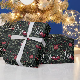 Papel De Regalo Crea tus propias flores nocturnas verdes rojas de 