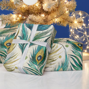Papel De Regalo Crea tus propias plumas de pavo real con lunares