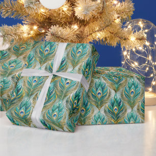 Papel De Regalo Crea tus propias plumas de pavo real regias