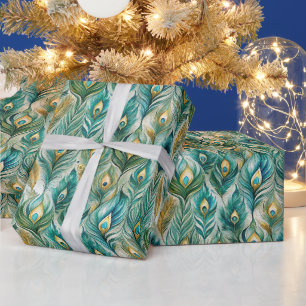 Papel De Regalo Crea tus propias plumas de pavo real tonificadas e