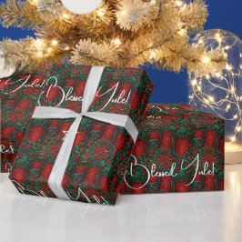 Papel De Regalo Crea tus propias poinsettias rojas y verdes festiv