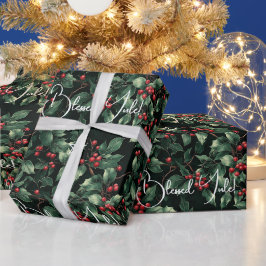 Papel De Regalo Crea tus propias ramas de bayas rojas verdes de in