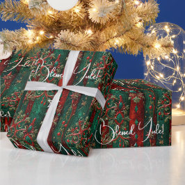 Papel De Regalo Crea tus propias rayas festivas rojas y verdes de 