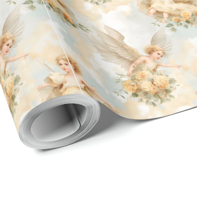 Papel De Regalo Crea tus propios ángeles románticos de rosas amari (Esquina del rollo)