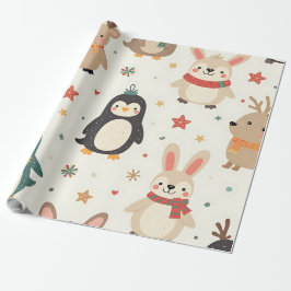 Papel De Regalo Crea tus propios animales Navidades amigos de Kawa