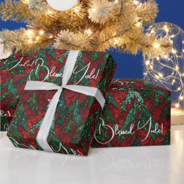 Papel De Regalo Crea tus propios árboles de pino rojos y verdes de