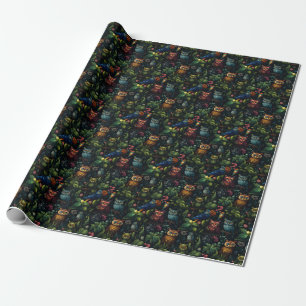 Papel De Regalo Crea tus propios búhos fantásticos tropicales capr