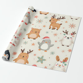 Papel De Regalo Crea tus propios Navidades Kawaii Animales