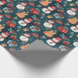 Papel De Regalo Crea tus propios regalos de Snowman Green
