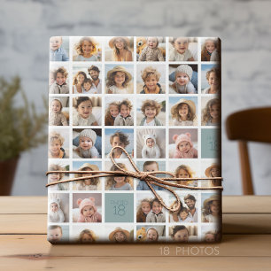 Papel De Regalo Crea un collage de fotos personalizado con 18 foto