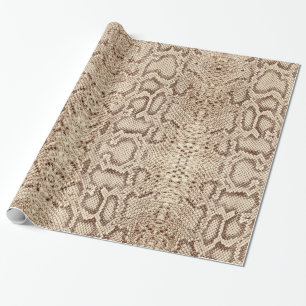 Papel De Regalo Cream Beige Anaconda Piel de serpiente exótico