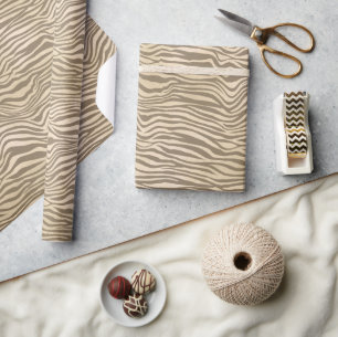 Papel De Regalo Cream Beige Zebra Print