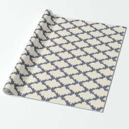 Papel De Regalo Cream bird and flower trellis wrapping paper